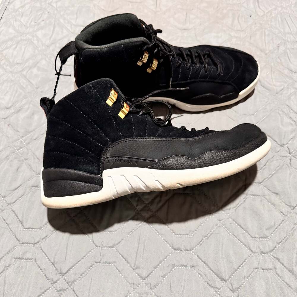 Nike Air Jordan 12 Retro Reverse Taxi Black Basketball Shoes - Picture 3 of 7